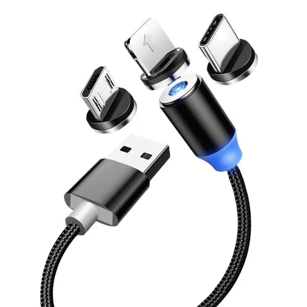 3-in-1 Magnetic Charging Cable – Fast Charge for Android & iPhone