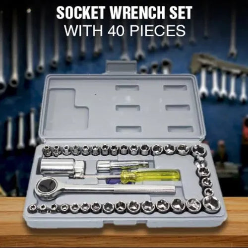 Aiwa 40-Piece Tool Kit – Socket Wrench & Screwdriver Set