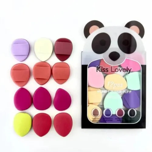 12pcs Mini Finger Puffs – Air Cushion Sponge for Flawless Makeup