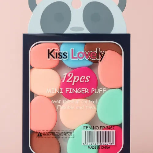 12pcs Mini Finger Puffs – Air Cushion Sponge for Flawless Makeup