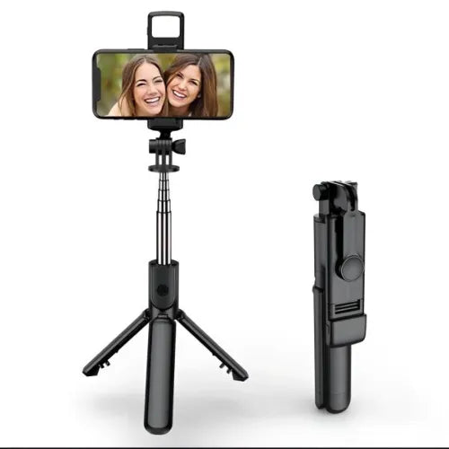Bluetooth Selfie Tripod with LED Light & Remote – 3-in-1