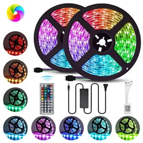 15ft RGB LED Strip Light with Remote & 12V Adapter