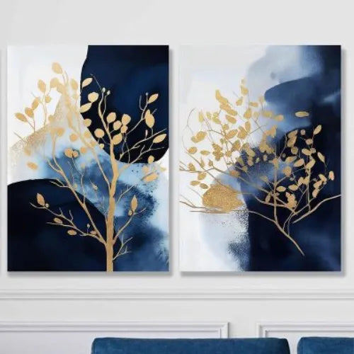 3-Piece Metal Flower Wall Art – Stick-On Home & Office Décor