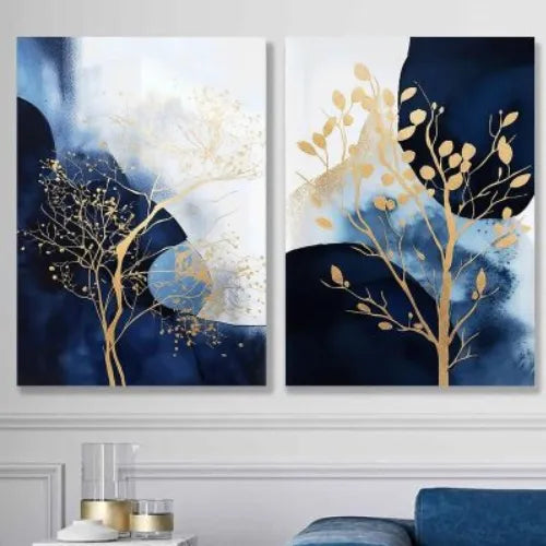 3-Piece Metal Flower Wall Art – Stick-On Home & Office Décor