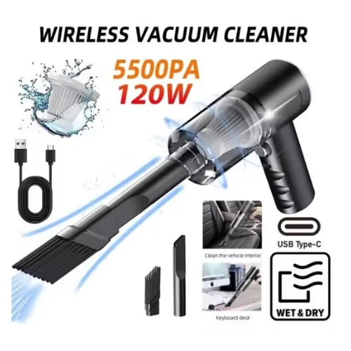 3-in-1 Mini Vacuum Cleaner – Wireless Air Duster & Blower