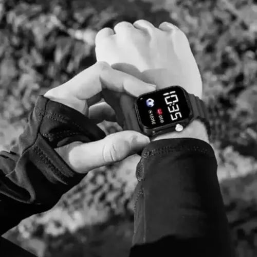 Salicon FlexiTime Digital Watch – Stylish Orange & Gray