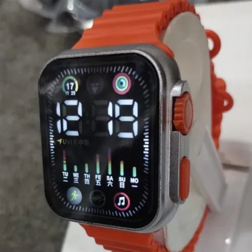 Salicon FlexiTime Digital Watch – Stylish Orange & Gray