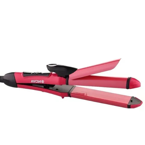 Nova 2-in-1 Hair Straightener & Curler – Model NH-2009| Hair Styling Tool