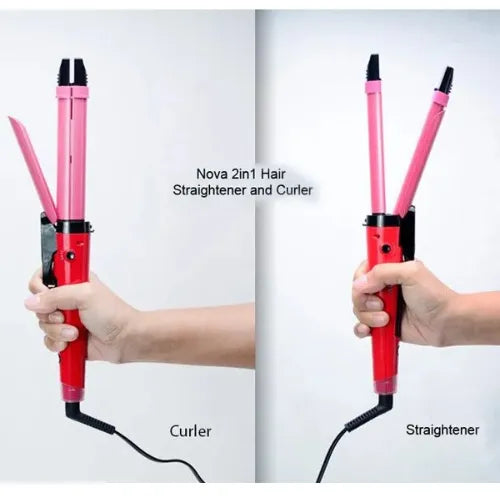 Nova 2-in-1 Hair Straightener & Curler – Model NH-2009| Hair Styling Tool