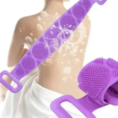 Dual-Sided Bath Towel Scrubber – Back & Body Exfoliator