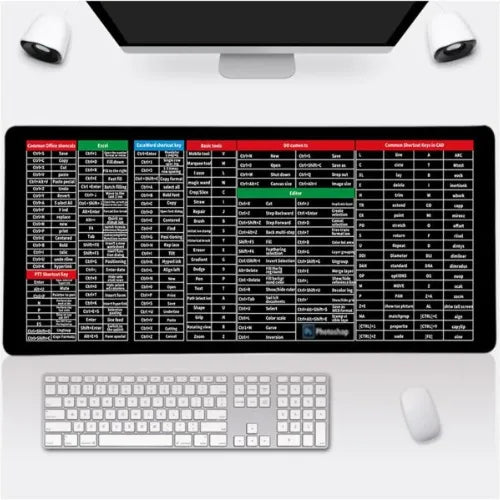 ProDesk Shortcut Keyboard Mat (30x80cm)| Large Desk Mouse Pad
