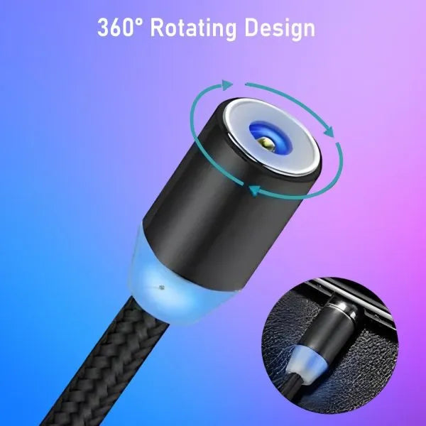 3-in-1 Magnetic Charging Cable – Fast Charge for Android & iPhone