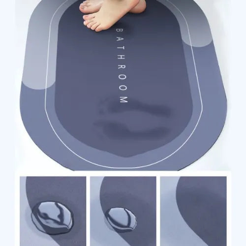 Round Quick-Dry Bath Mat – Super Absorbent Non-Slip Rug