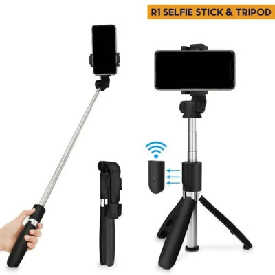 Bluetooth Selfie Tripod with LED Light & Remote – 3-in-1