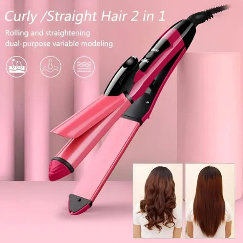 Nova 2-in-1 Hair Straightener & Curler – Model NH-2009| Hair Styling Tool
