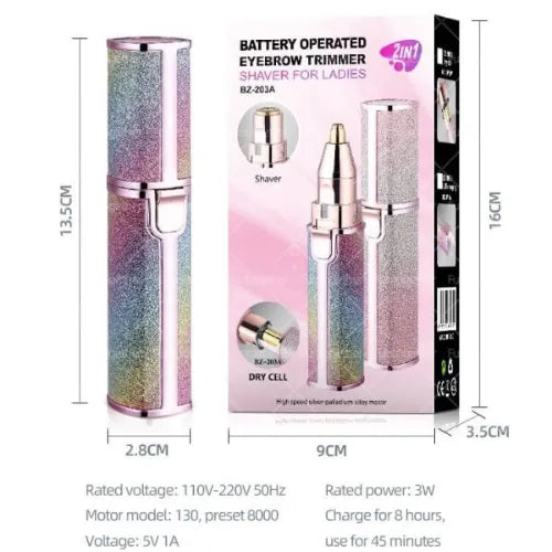 2 In 1 Electric Eyebrow Trimmer & Facial Hair Shaver